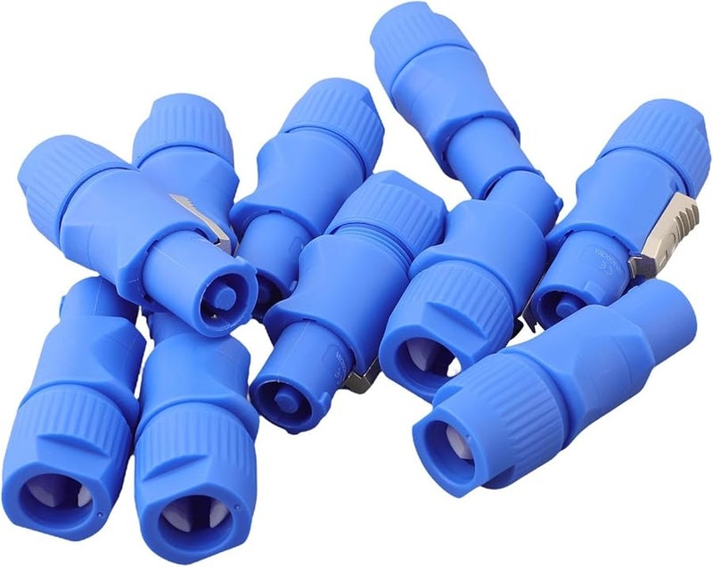 Blue 3 Pin Male Power Connector 20A 250V Multipack Of 10 For Stage Par Lights - Image 2